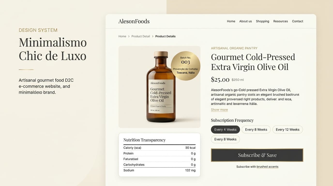AlesonFoods - D2C Food E-Commerce Website case study visual