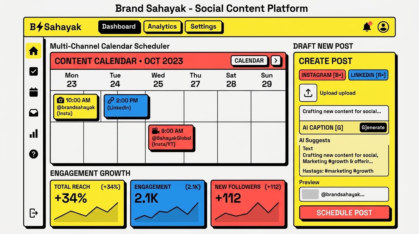 Brand Sahayak - Social Content Platform case study visual