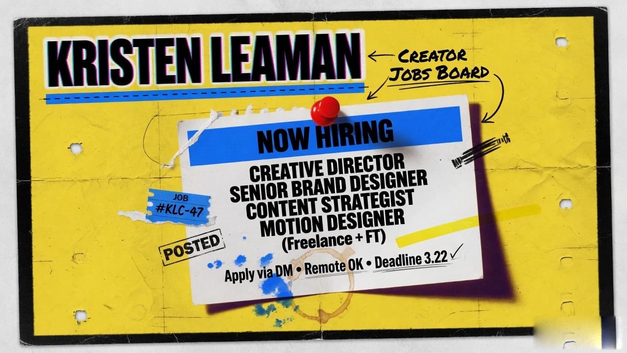 Kristen Leaman - Creator and Brand Jobs Board case study visual