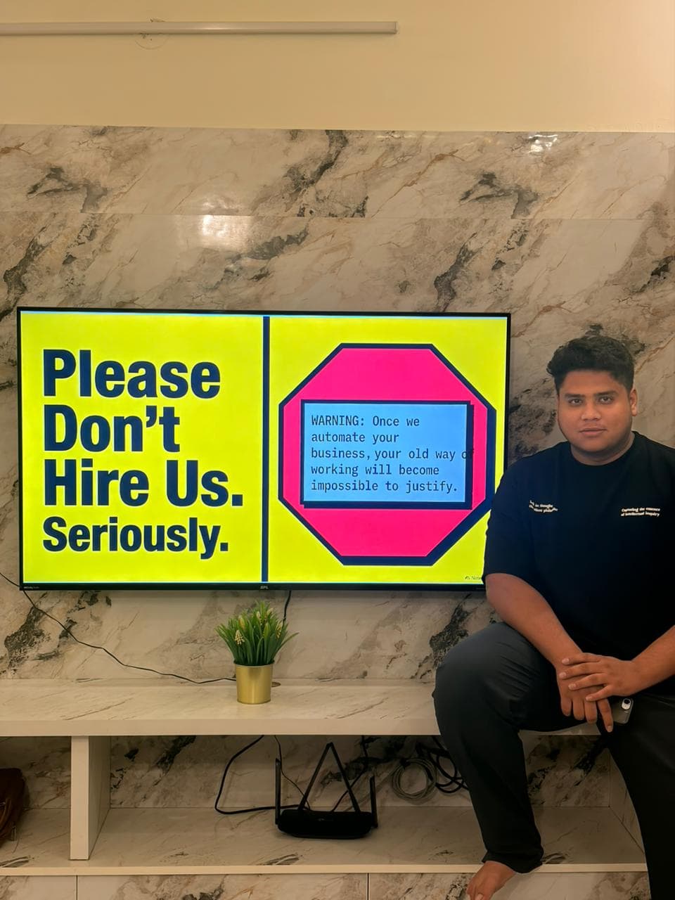 Avlys studio screen: Please Don't Hire Us. Seriously.